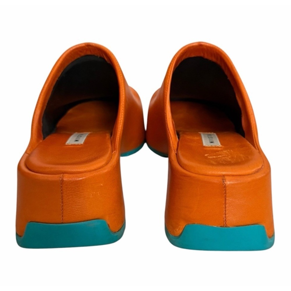 Miista Leather Mules Clogs Orange Women's Size 39 (US Size 9) - Picture 5 of 10